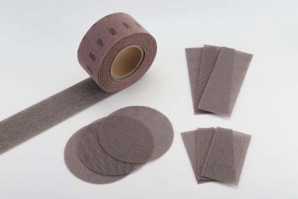 Mesh abrasive roll and discs