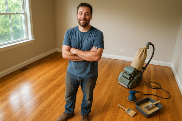 DIY hardwood floor refinishing success