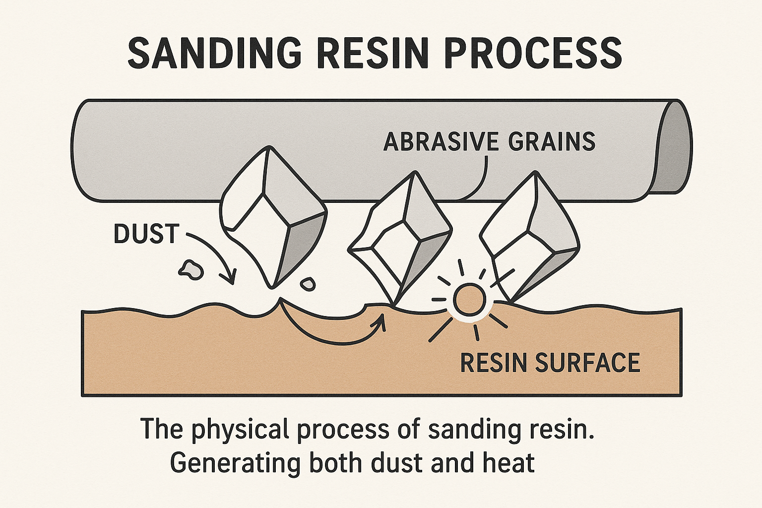 sanding resin process