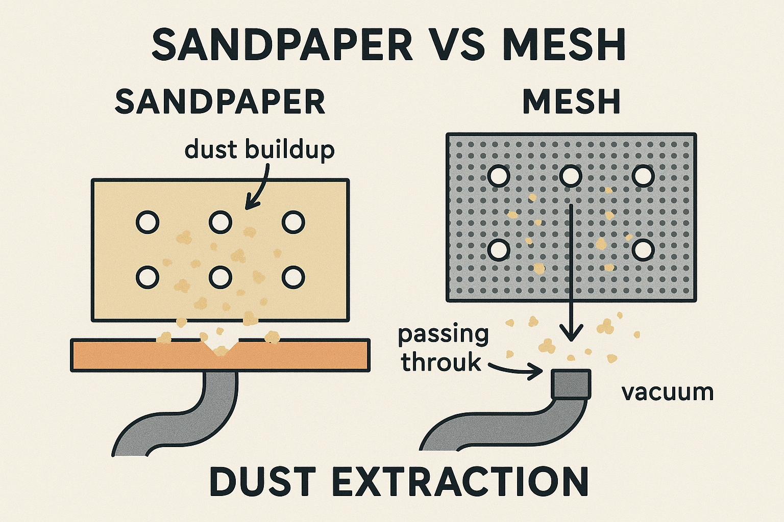 sandpaper vs mesh dust extraction