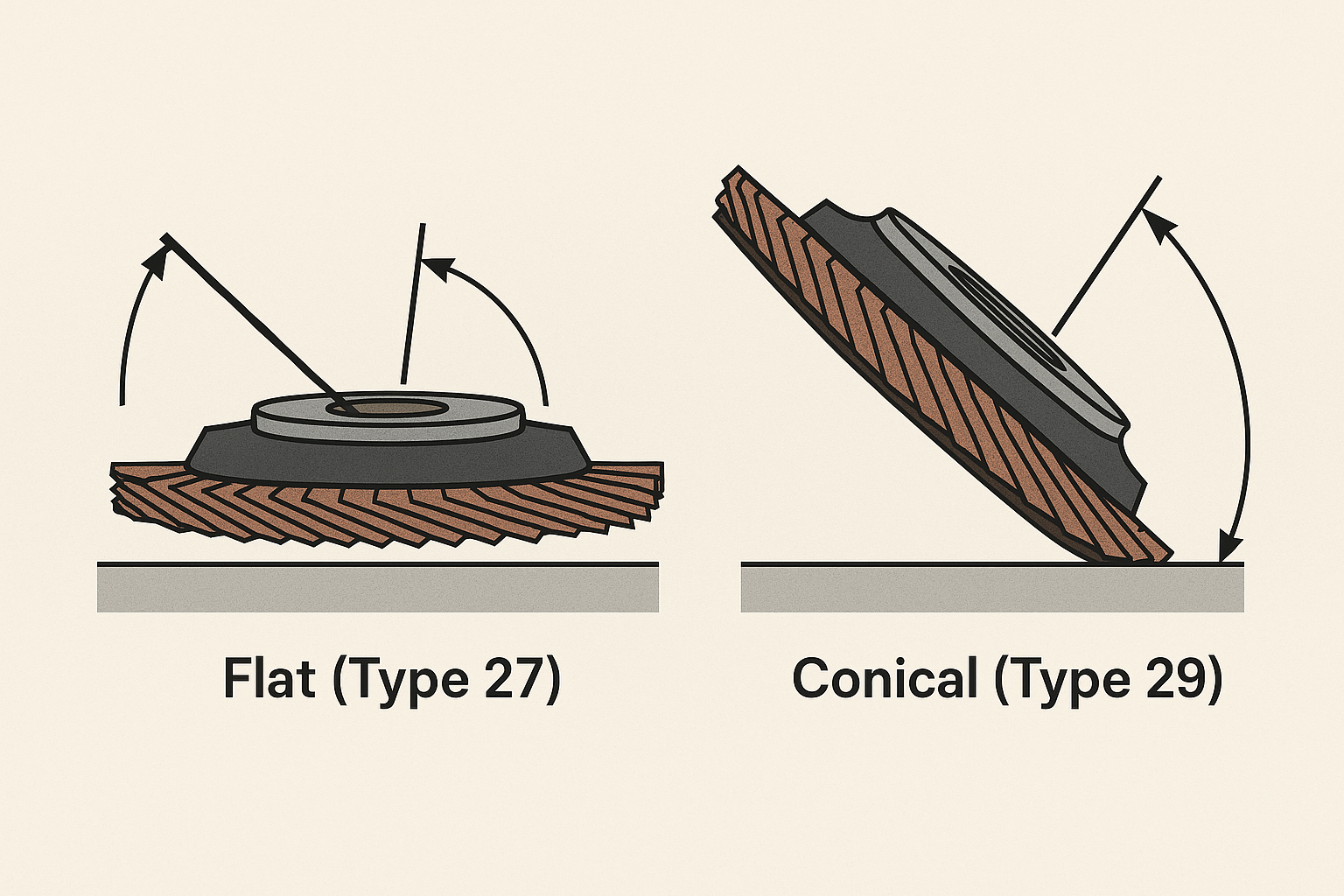 flat vs conical flap disc angles