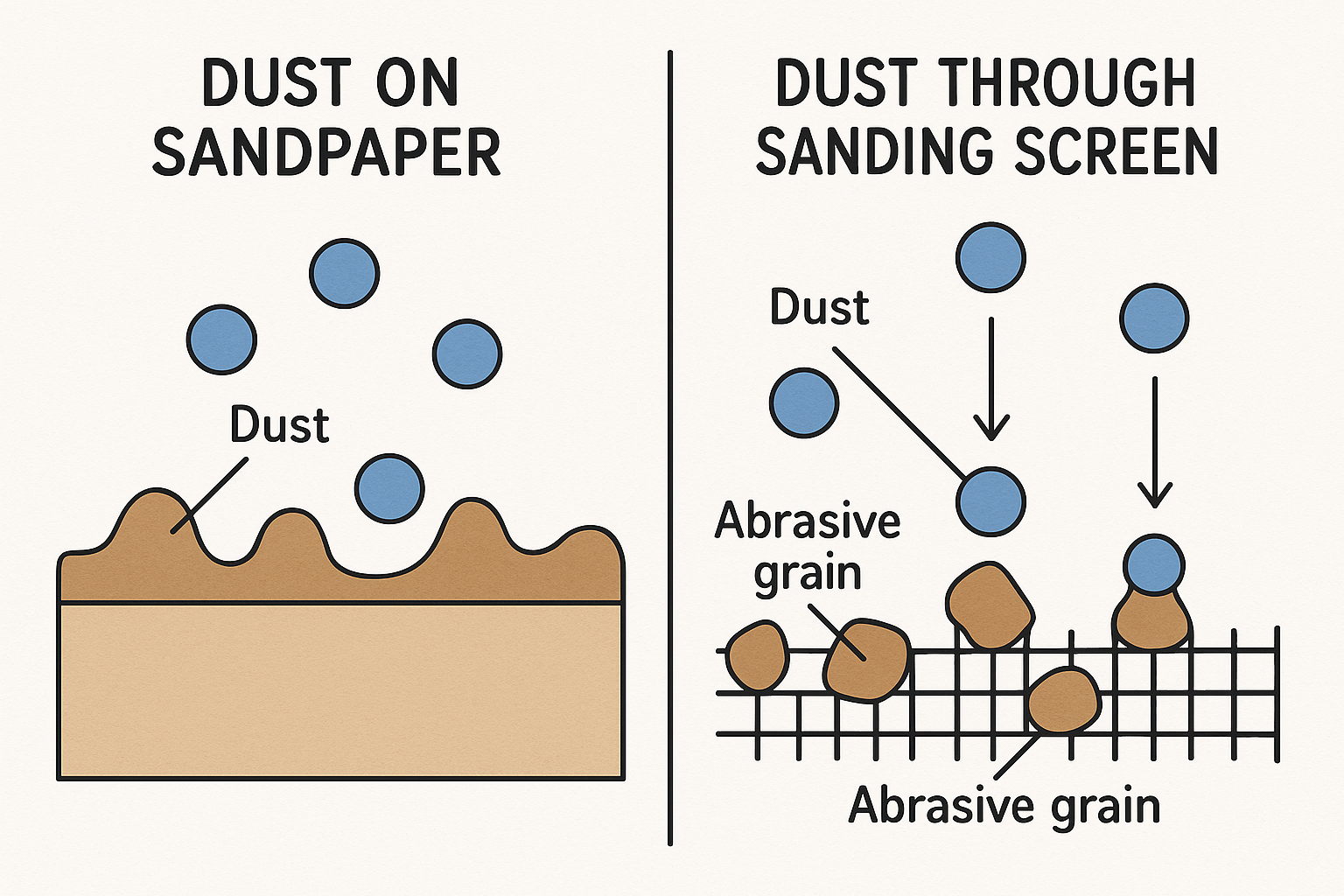 sandpaper vs sanding screen dust