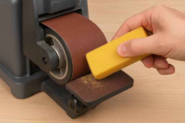 cleaning a sanding belt