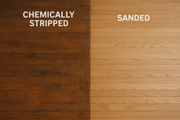 sanded vs stripped hardwood floor