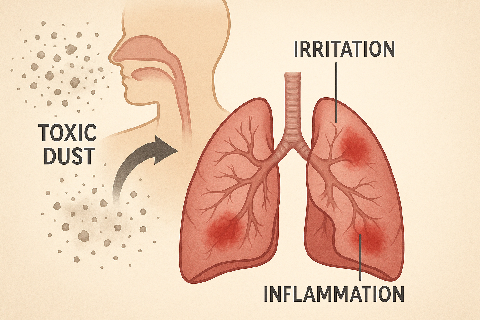 toxic dust lungs
