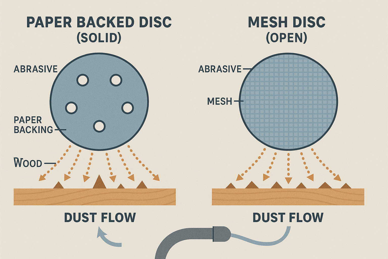 paper back vs mesh disc structure
