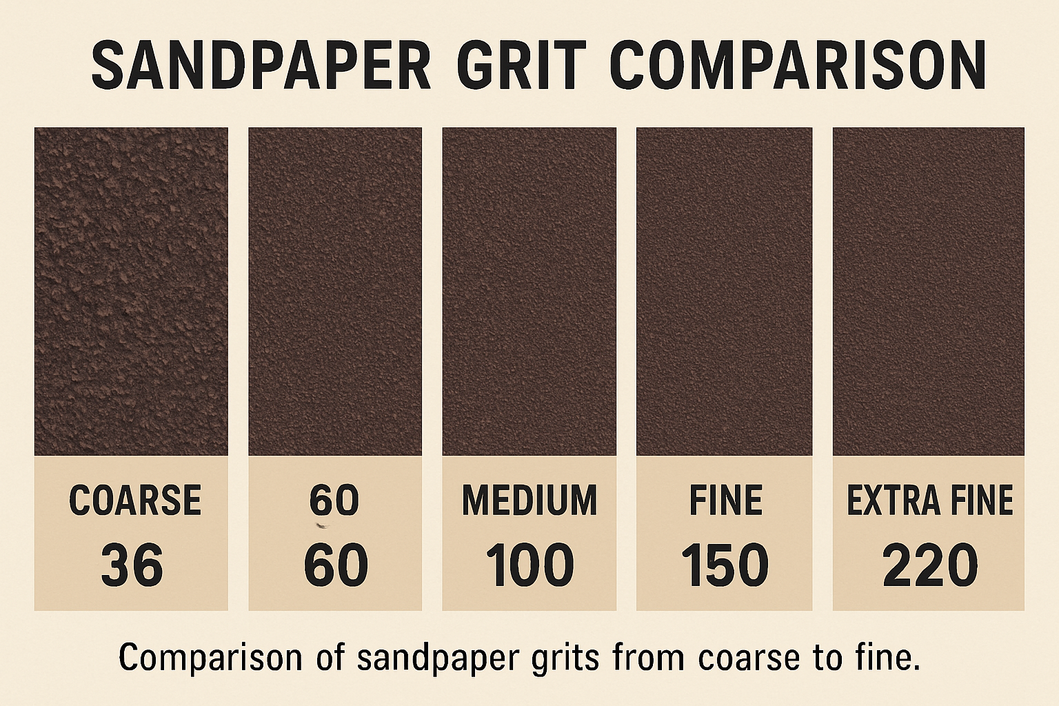 sandpaper grit comparison