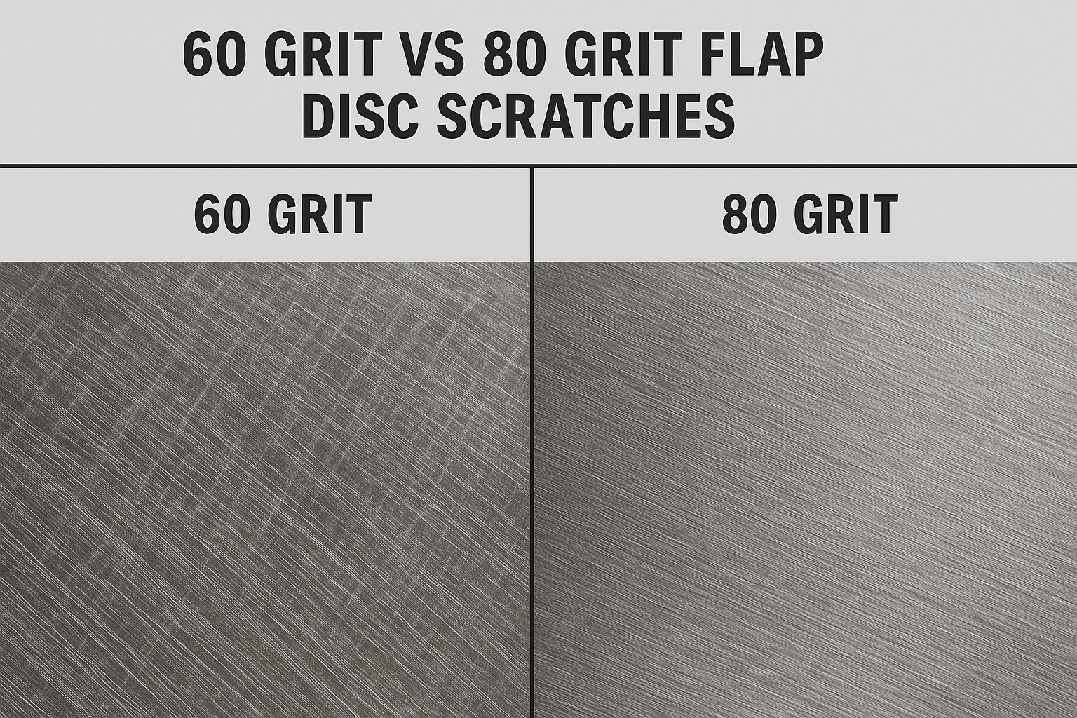 60 grit vs 80 grit flap disc scratches