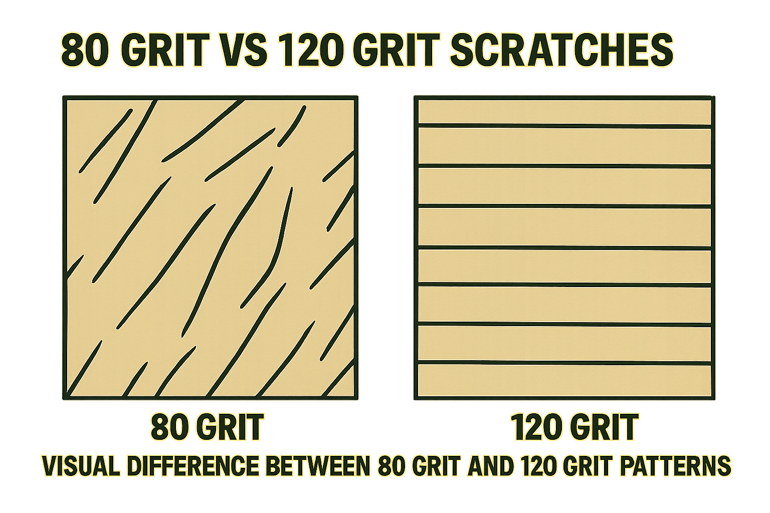 80 grit vs 120 grit scratches