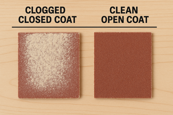 clogged closed coat vs clean open coat sandpaper clogged closed coat vs clean open coat sandpaper
