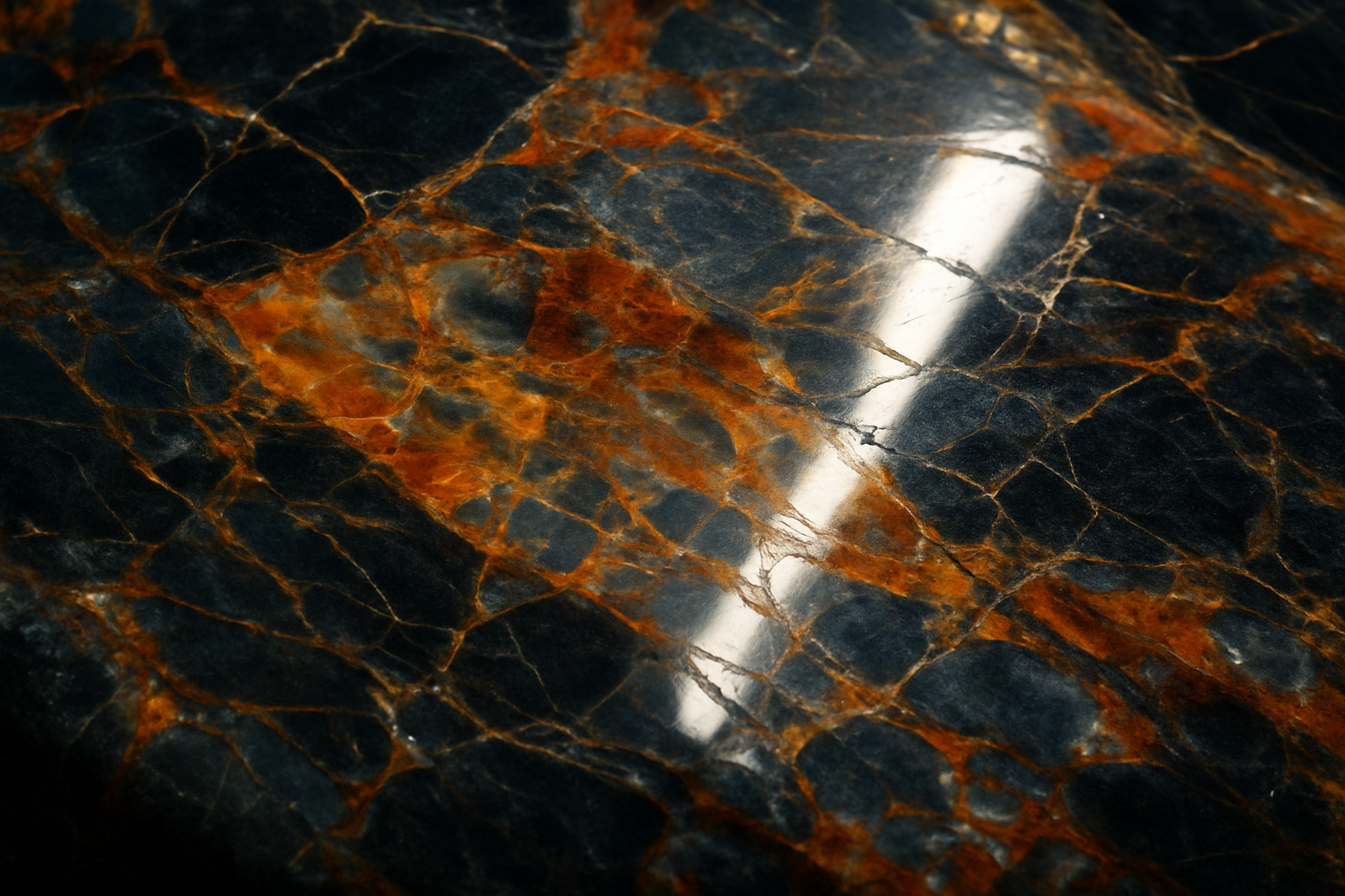 highly polished rock surface