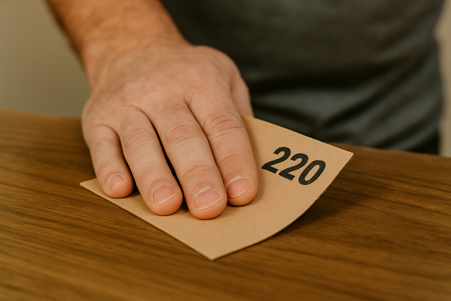 220 grit sandpaper wood finishing