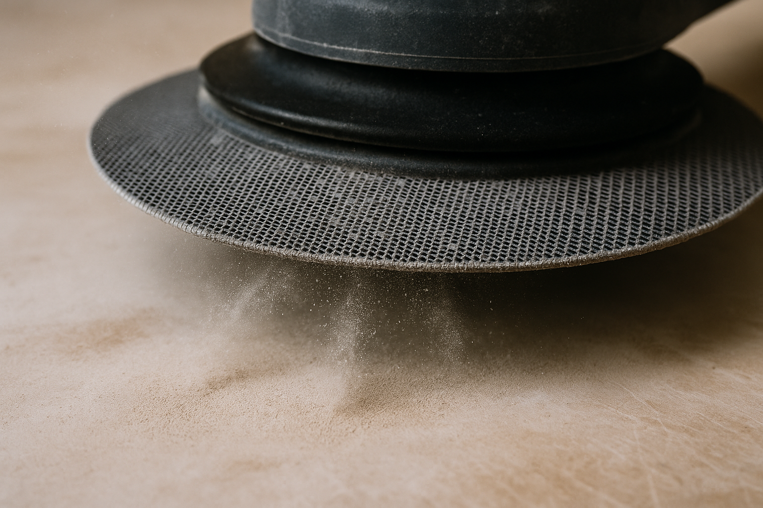 mesh sanding disc in use dust extraction