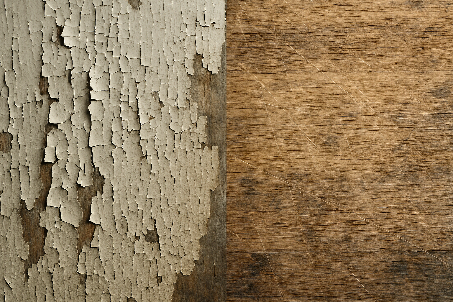 Close-up of 40-grit sandpaper texture next to a heavily painted surface