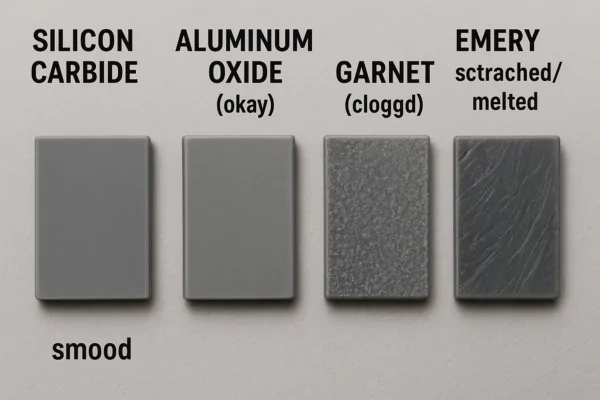 comparison of different sandpapers on plastic