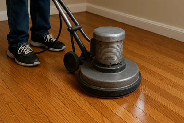 Floor buffing machine for light refinishing