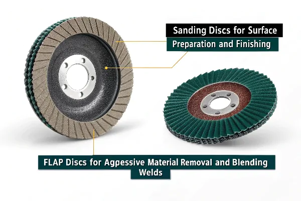 Flap disc vs Sanding disc - appearance
