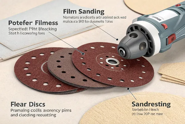 Film sanding disc close up