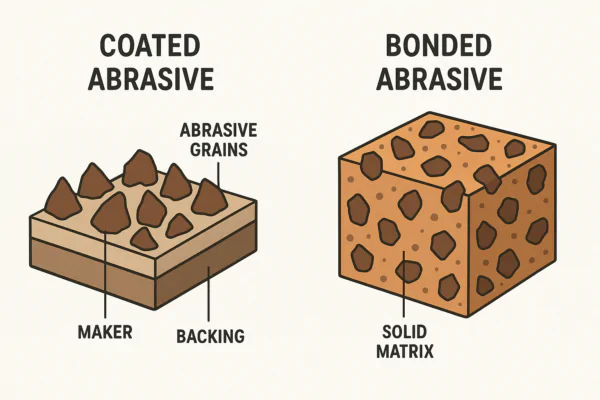 coated vs bonded abrasive structure diagram