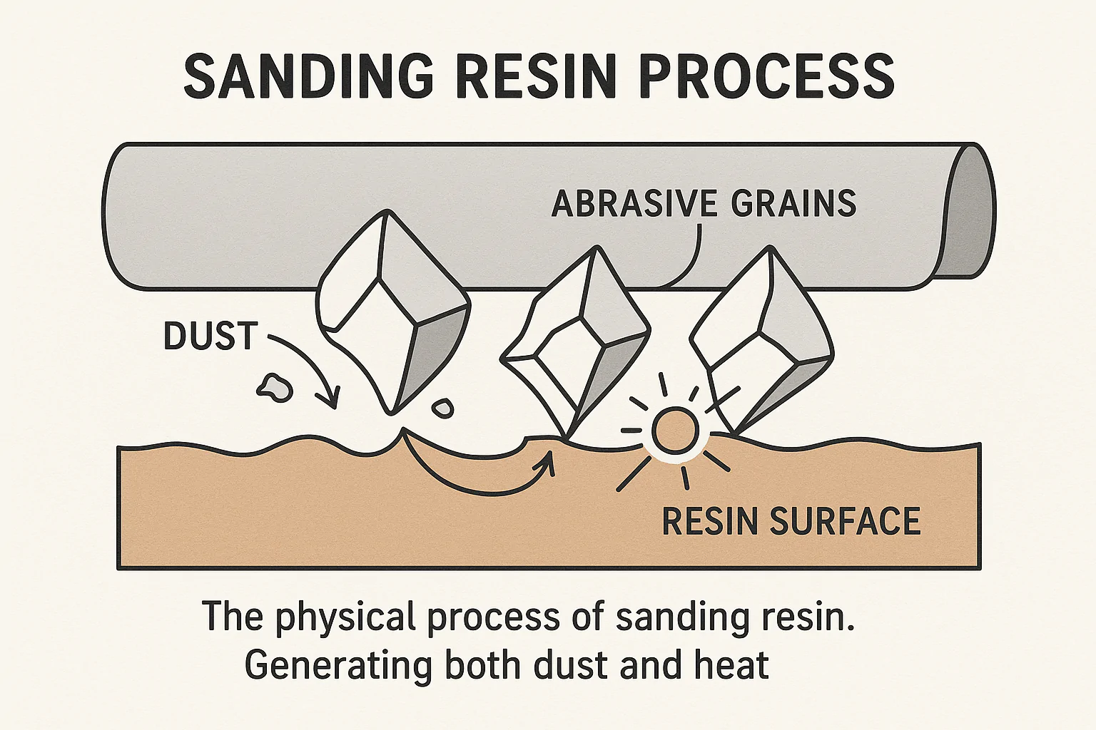 sanding resin process