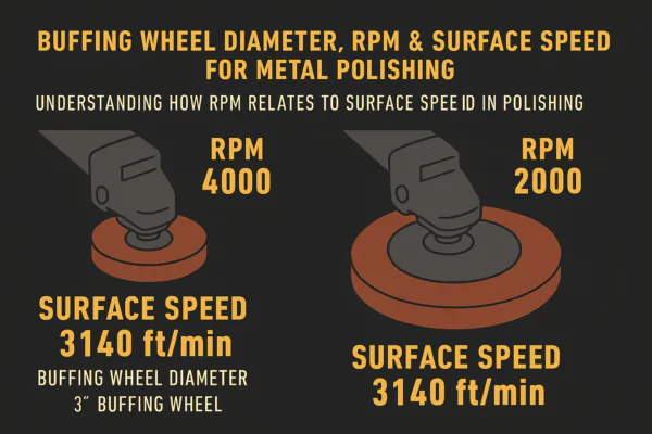 RPM and surface speed for metal polishing