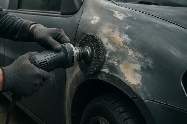 power sanding car paint removal