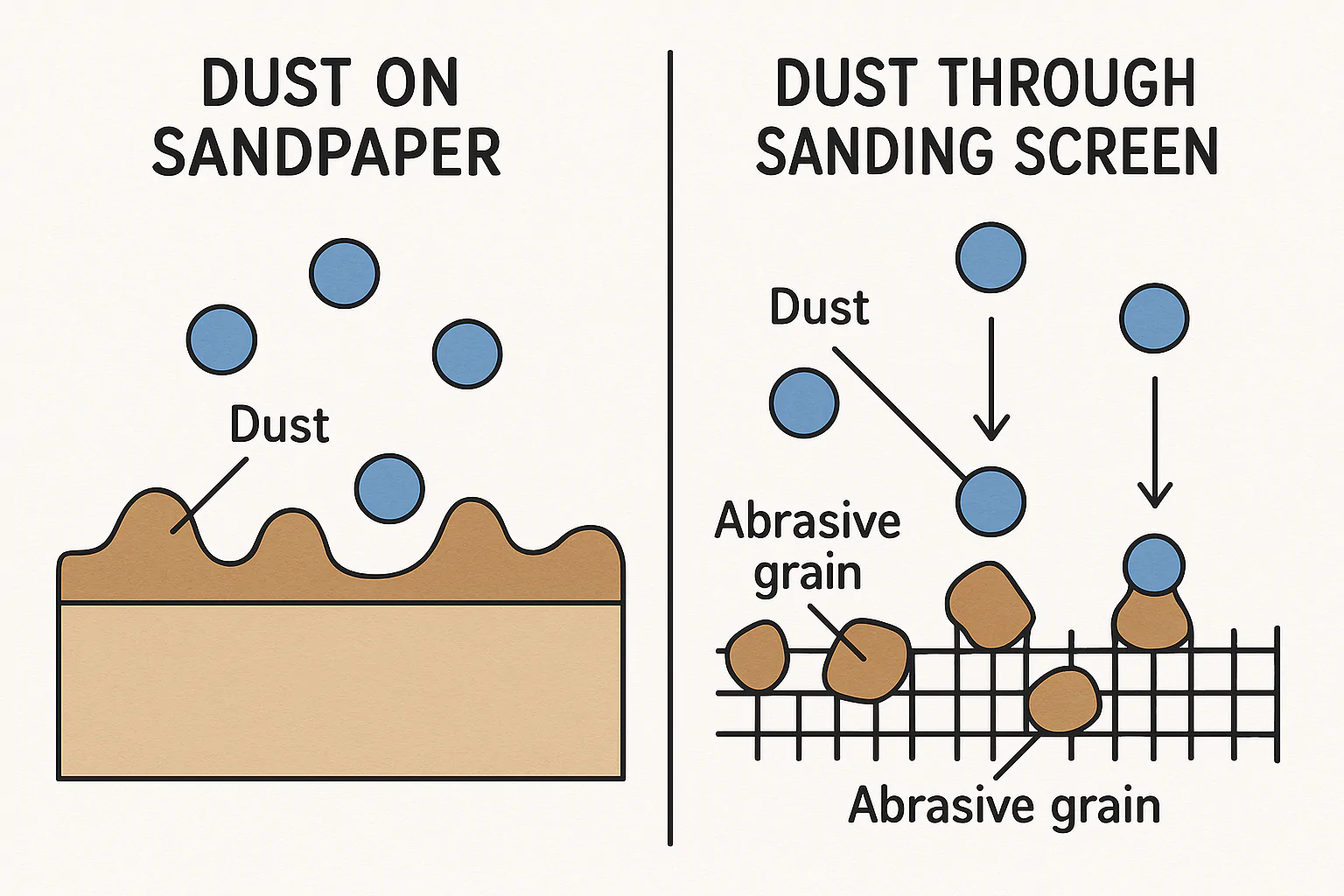 sandpaper vs sanding screen dust