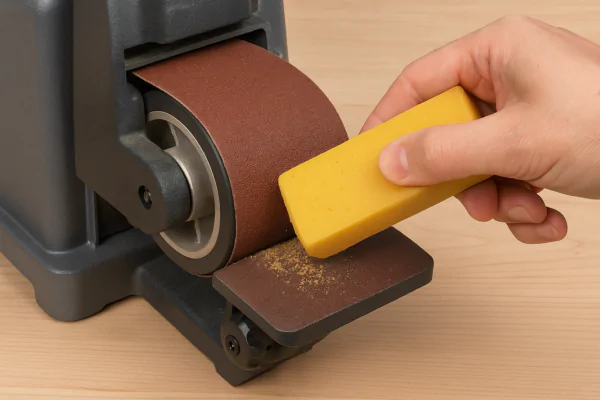 cleaning a sanding belt