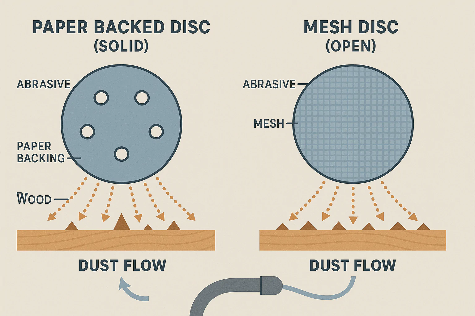 paper back vs mesh disc structure