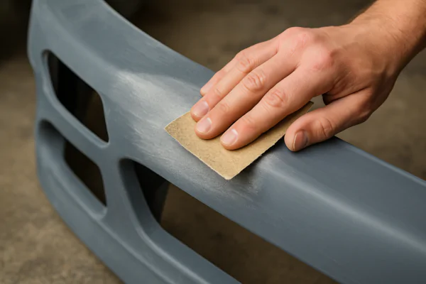 sanding plastic car bumper