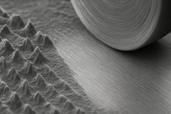 microscopic view of metal surface during buffing