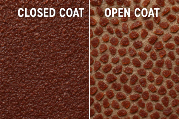 open coat vs closed coat sandpaper macro