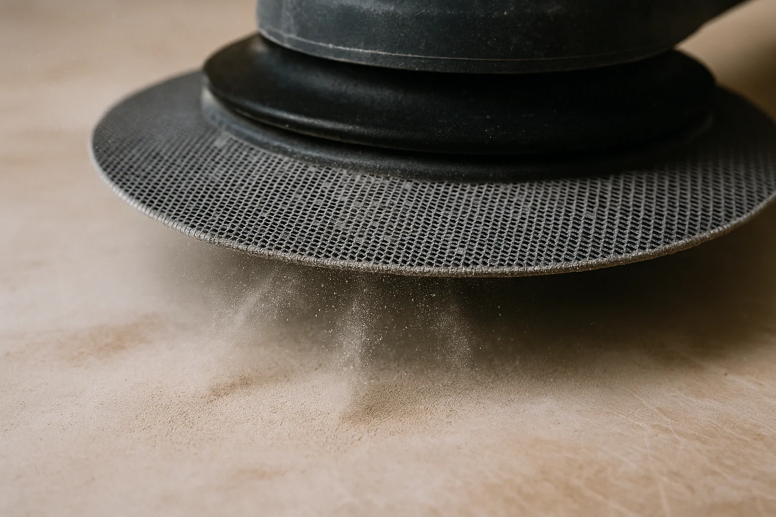 mesh sanding disc in use dust extraction
