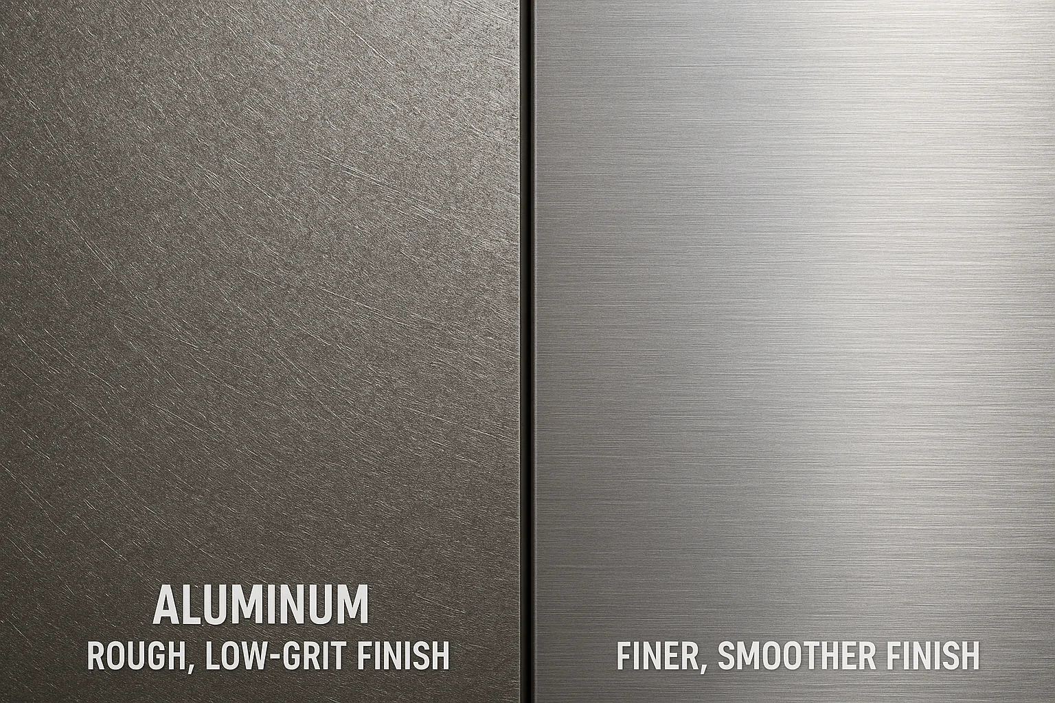 Aluminum surface grit comparison Aluminum grit comparison