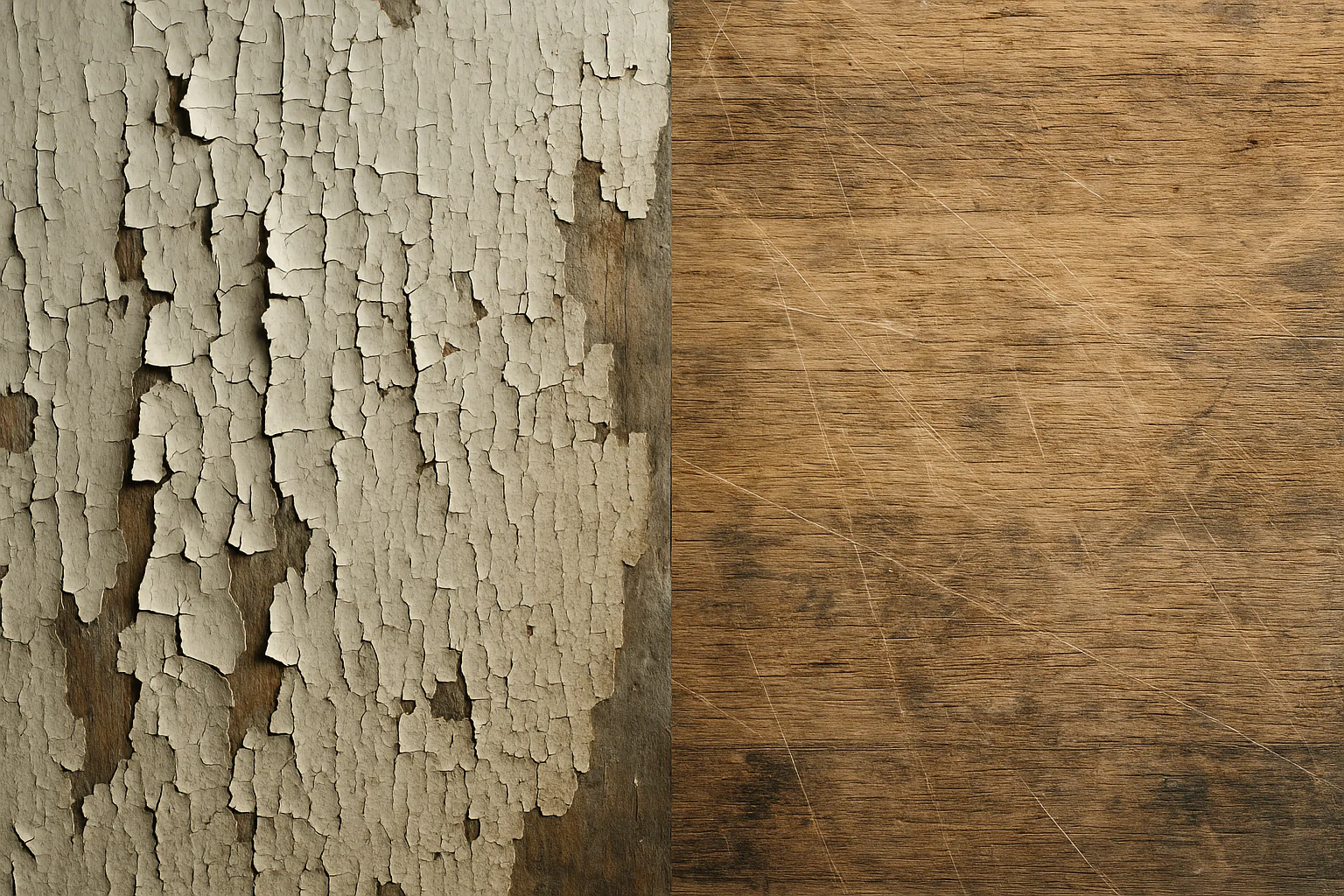 Close-up of 40-grit sandpaper texture next to a heavily painted surface